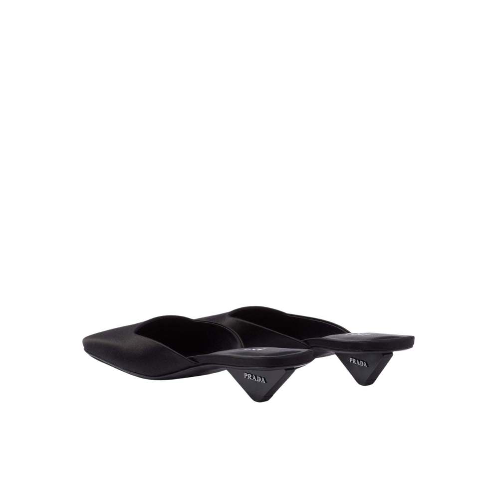 Prada - Black Satin Mules Loafers - IT 38.5 - Picture 6 of 9